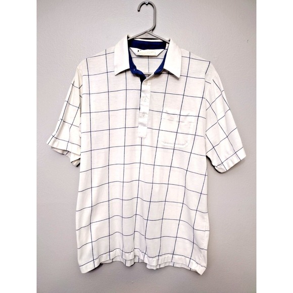 Arnold palmer Other - Arnold Palmer Golf Shirt Size Medium White Blue Stripe Vintage Mens